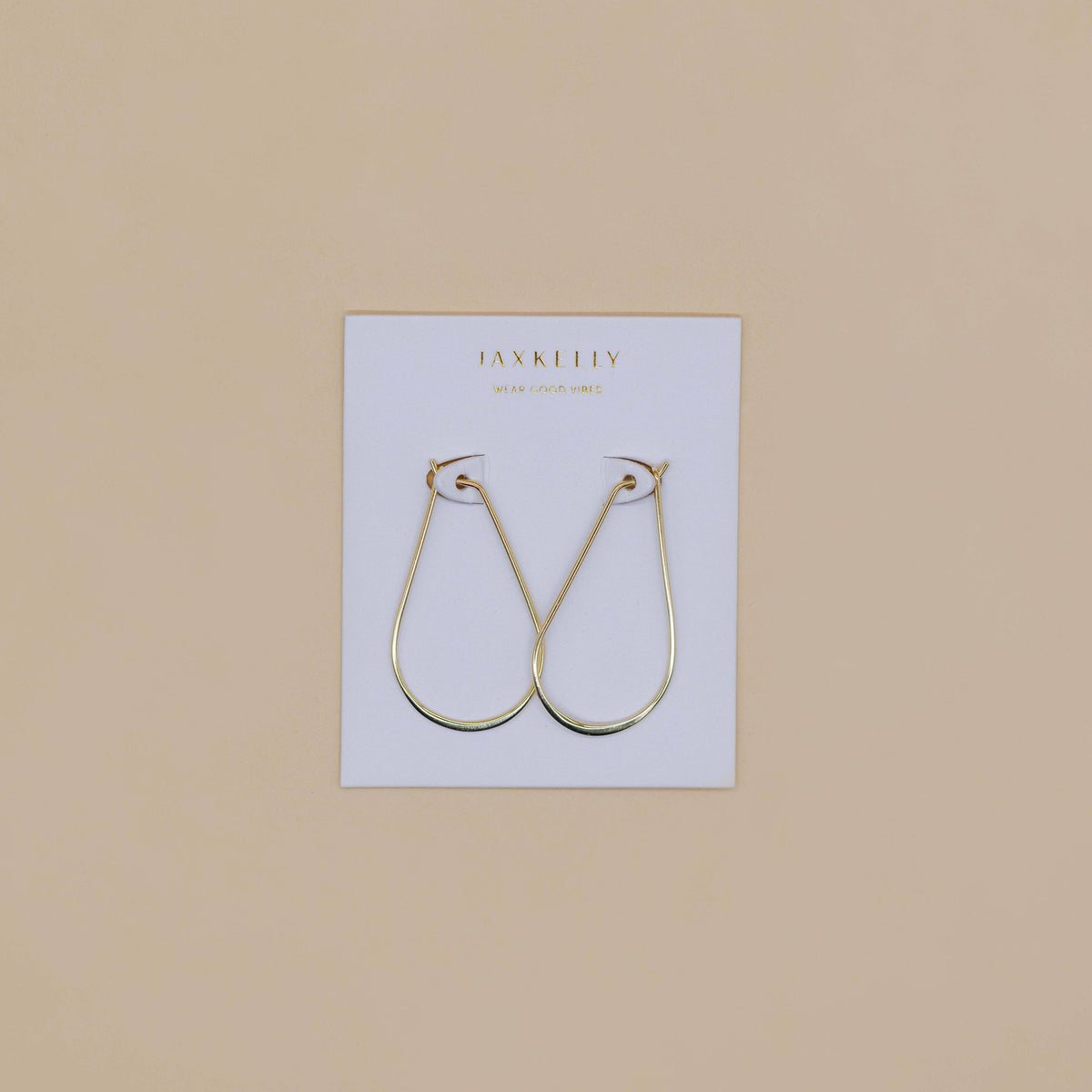 Gold Long Oval Hoop Earrings