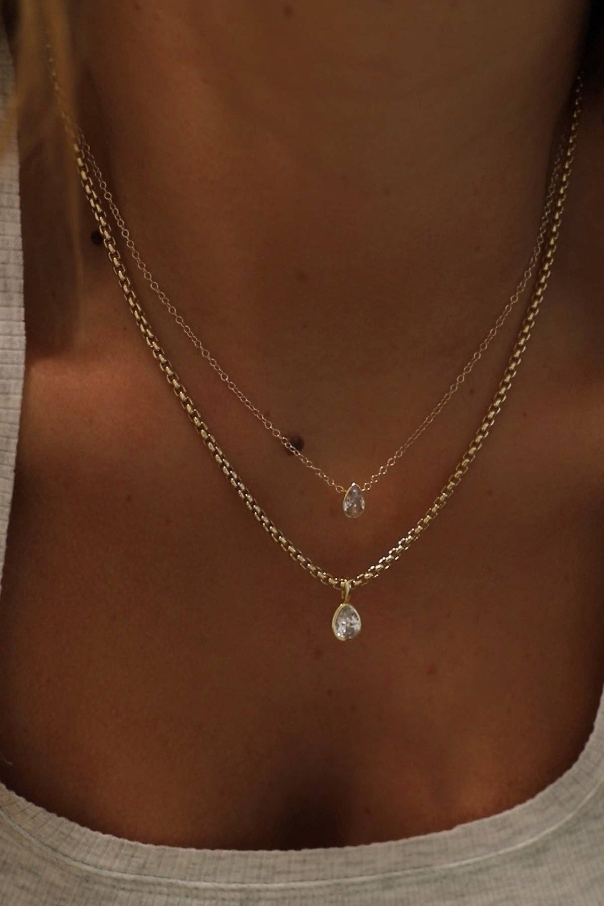 The Celeste Pear Necklace