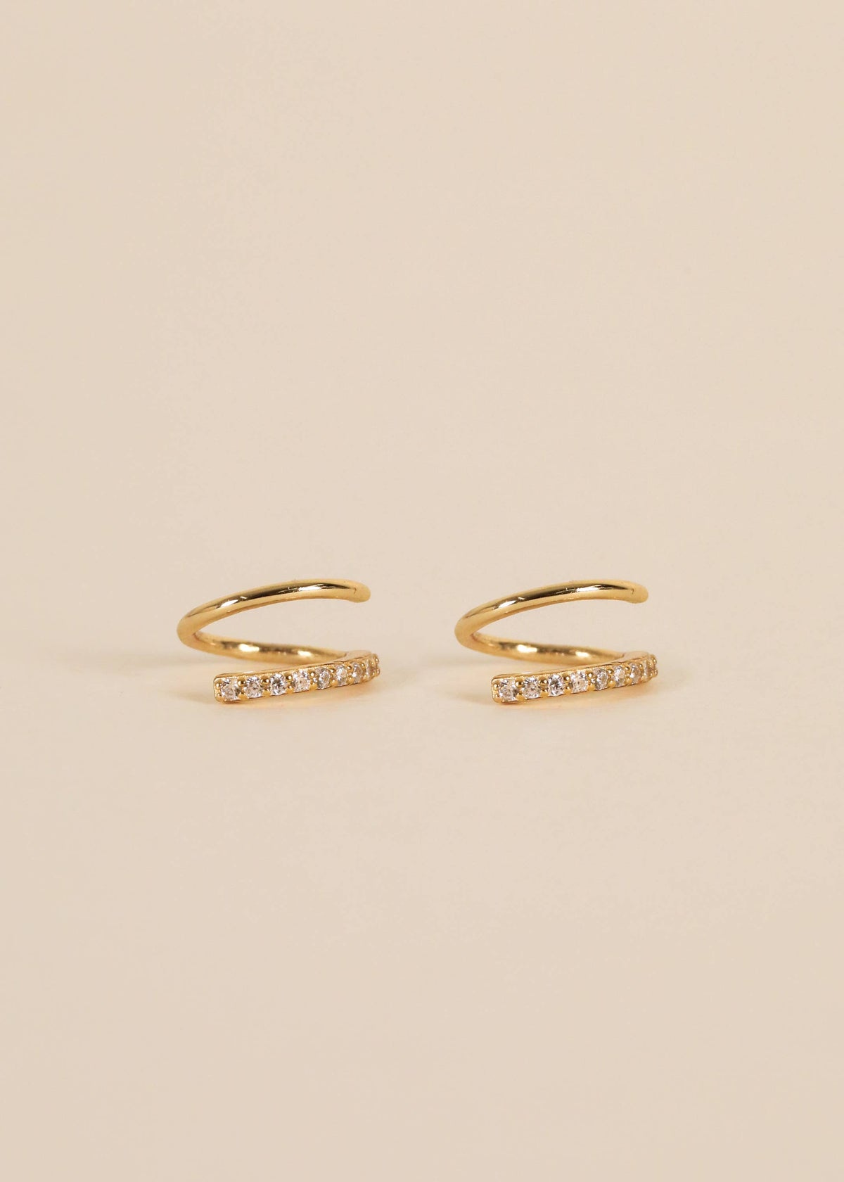 Pavé Spiral Gold Earrings