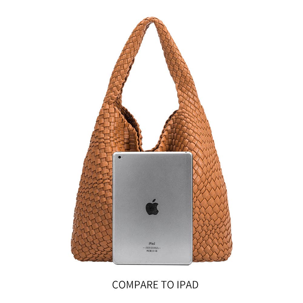 The Verona Woven Tote – Black