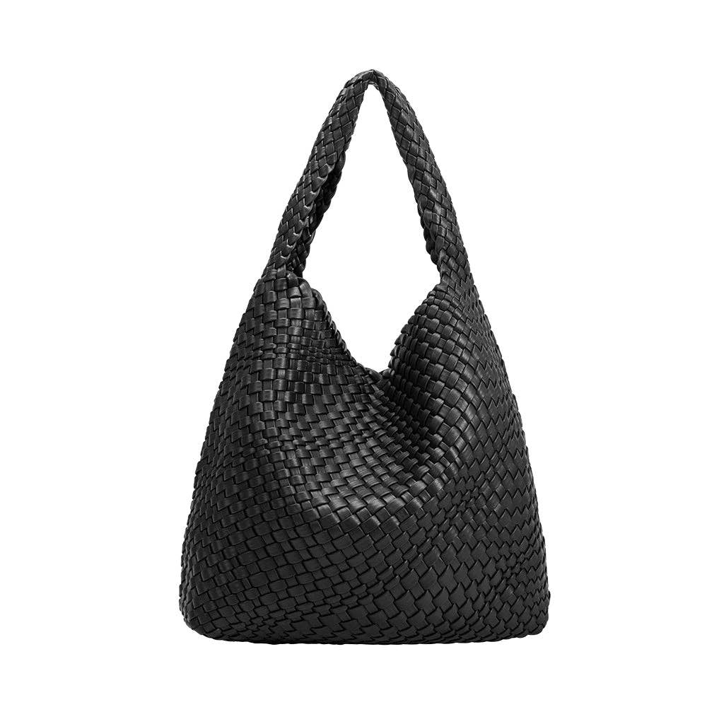 The Verona Woven Tote – Black