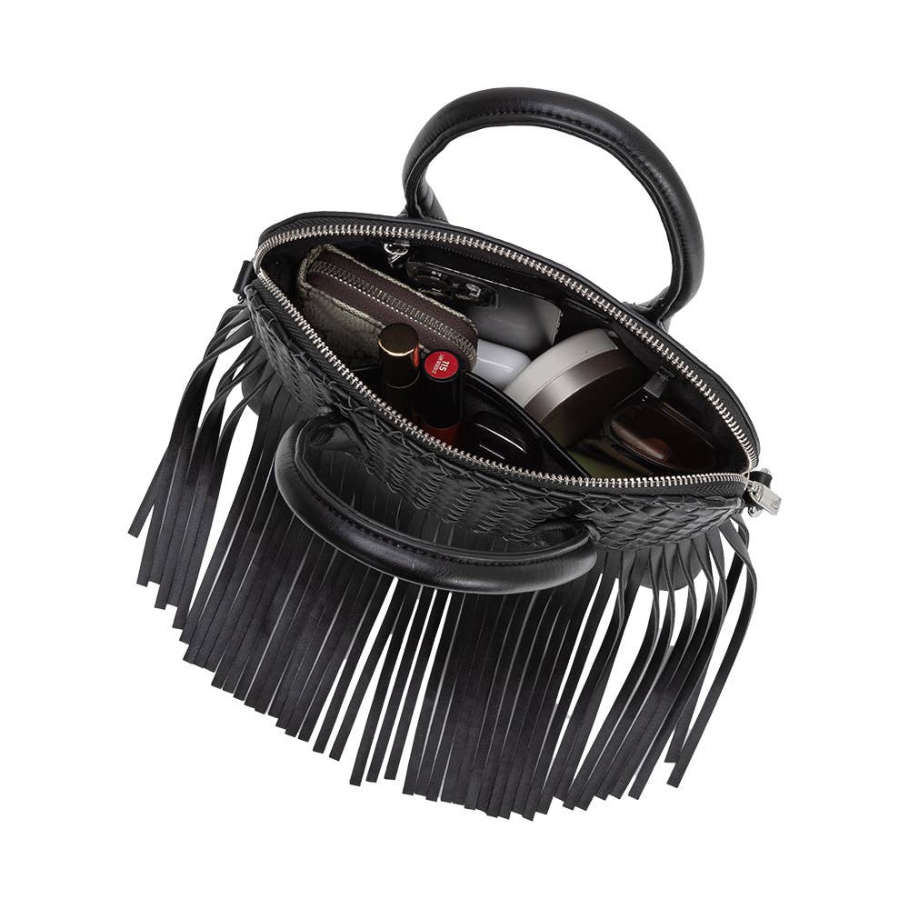 The Halle Woven Fringe Bag
