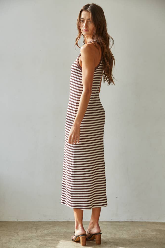 The Delaney Striped Midi Dress