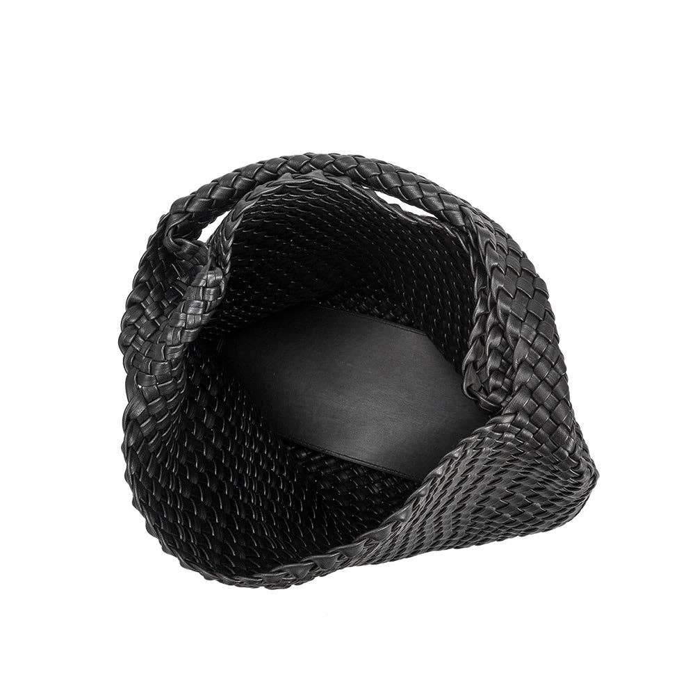 The Verona Woven Tote – Black