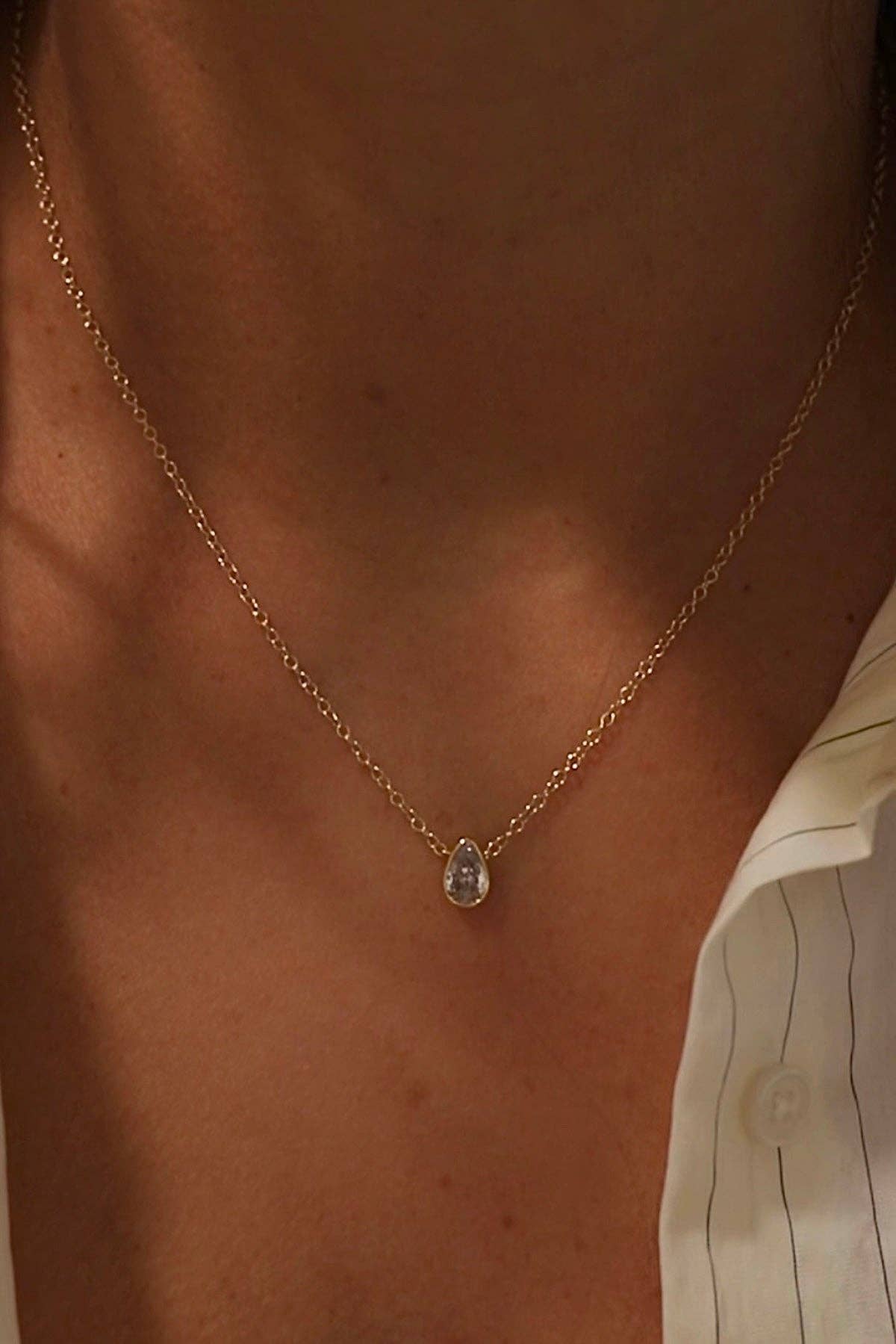 The Celeste Pear Necklace
