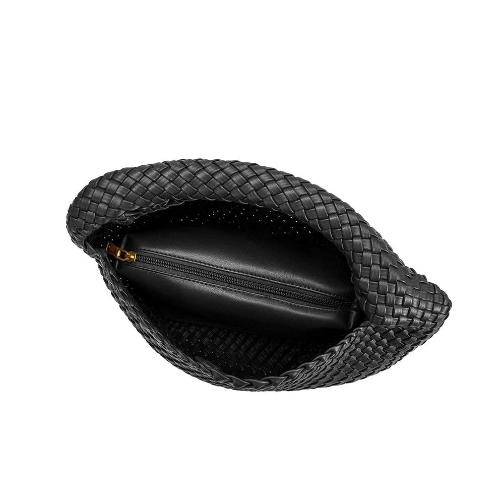 The Verona Woven Tote – Black