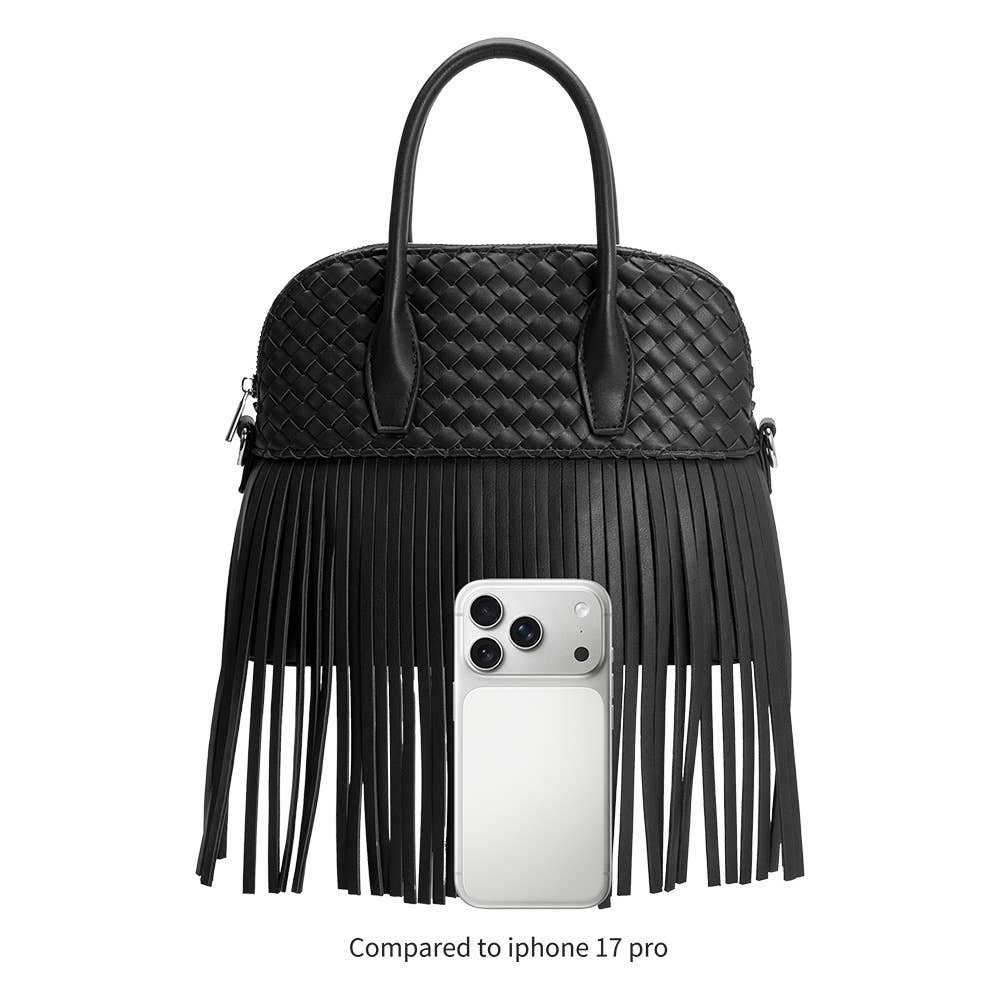 The Halle Woven Fringe Bag
