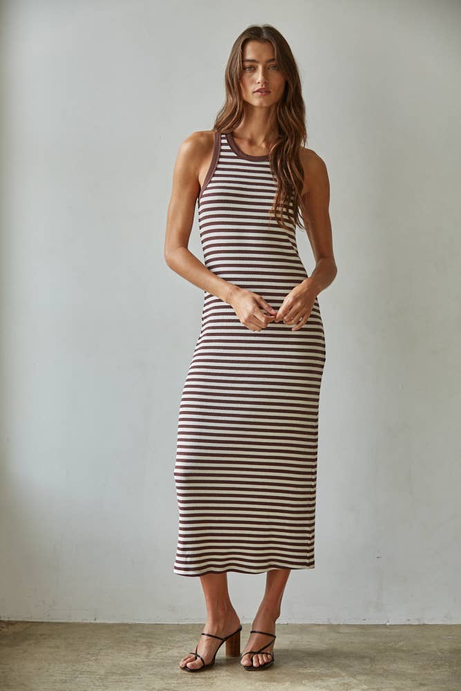 The Delaney Striped Midi Dress