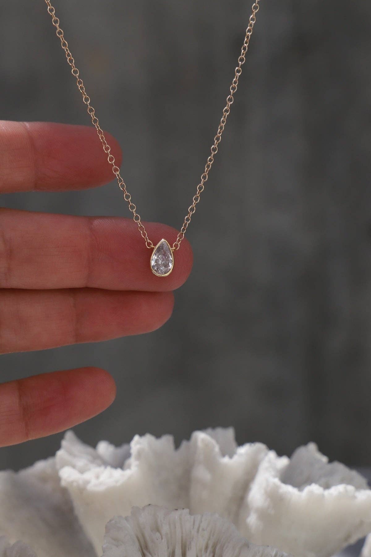 The Celeste Pear Necklace