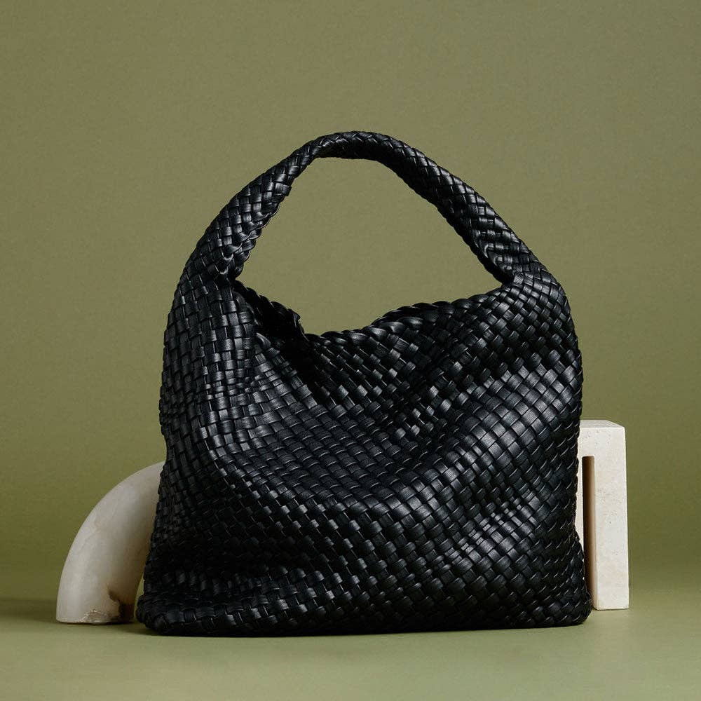 The Verona Woven Tote – Black