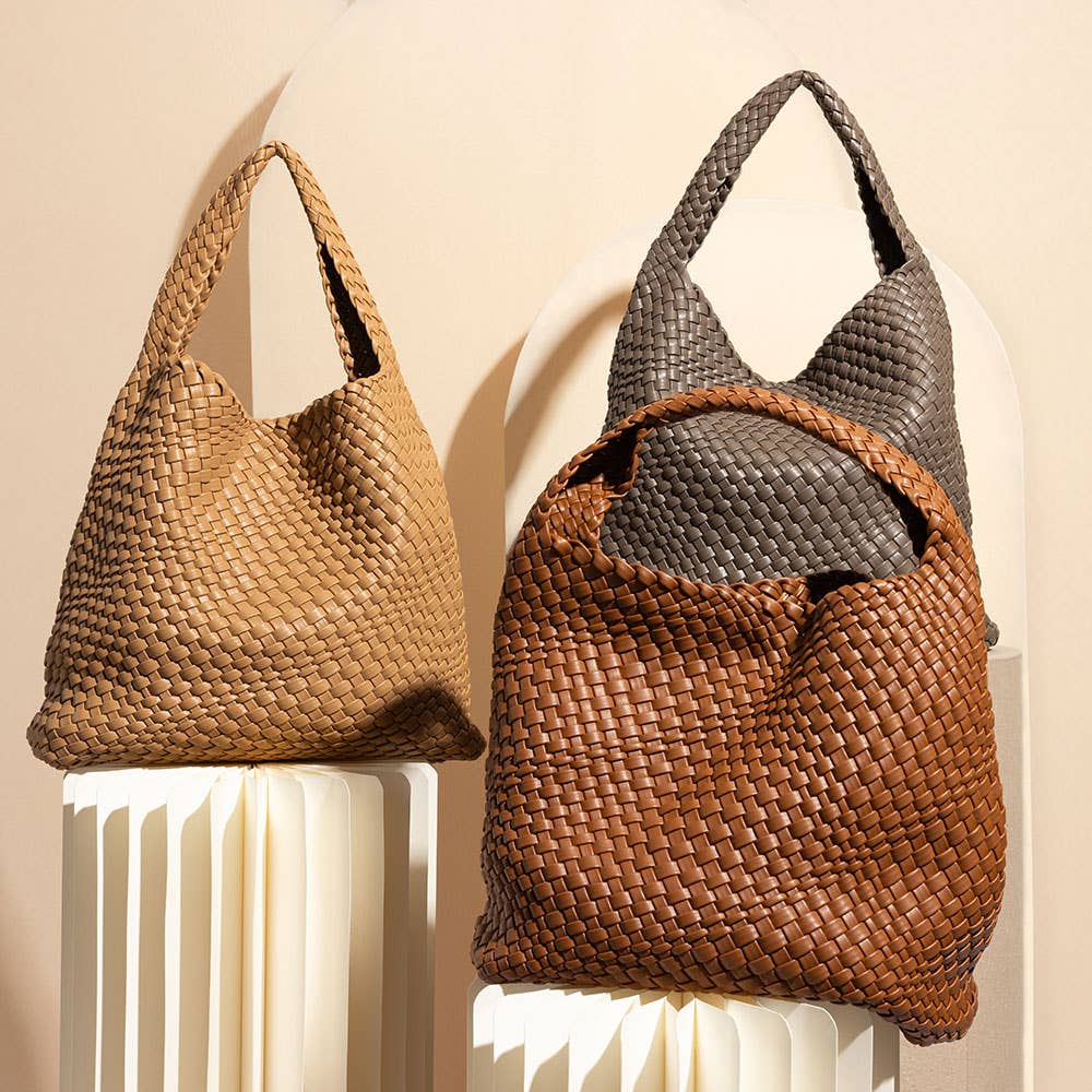 The Verona Woven Tote – Black