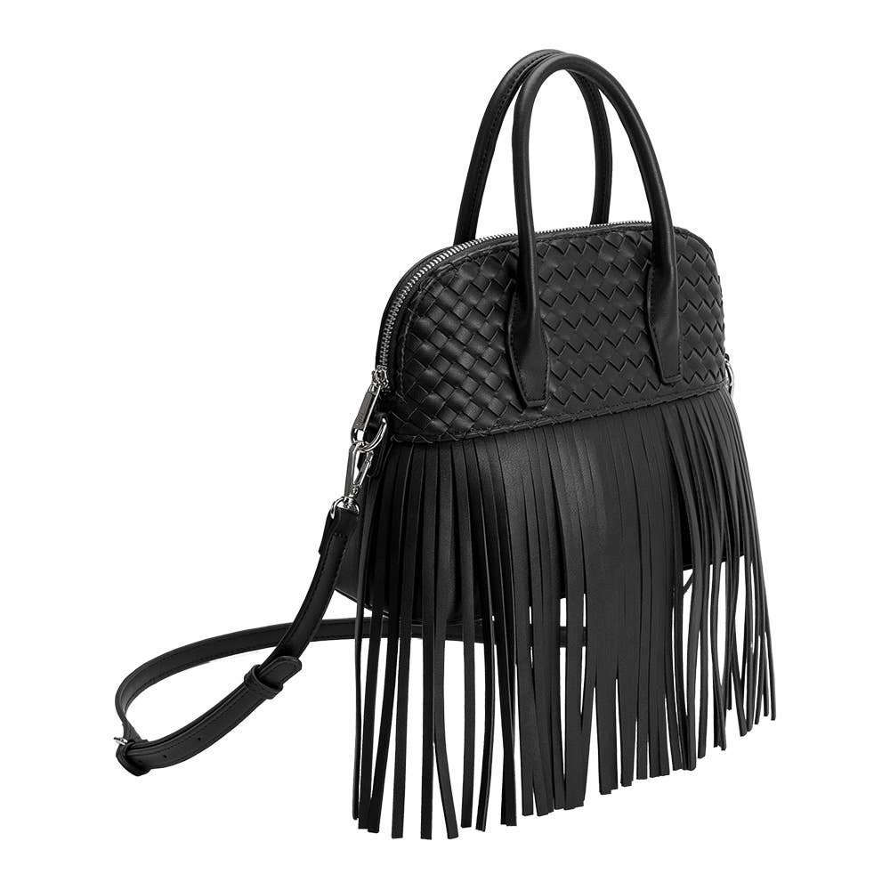 The Halle Woven Fringe Bag
