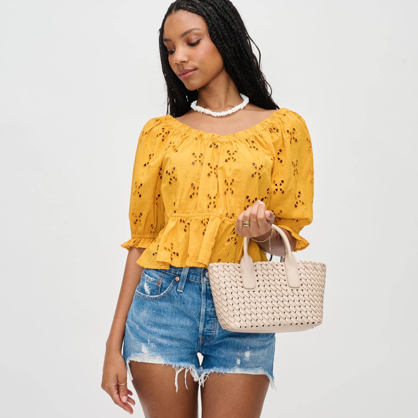 Paisley Woven Crossbody Tote