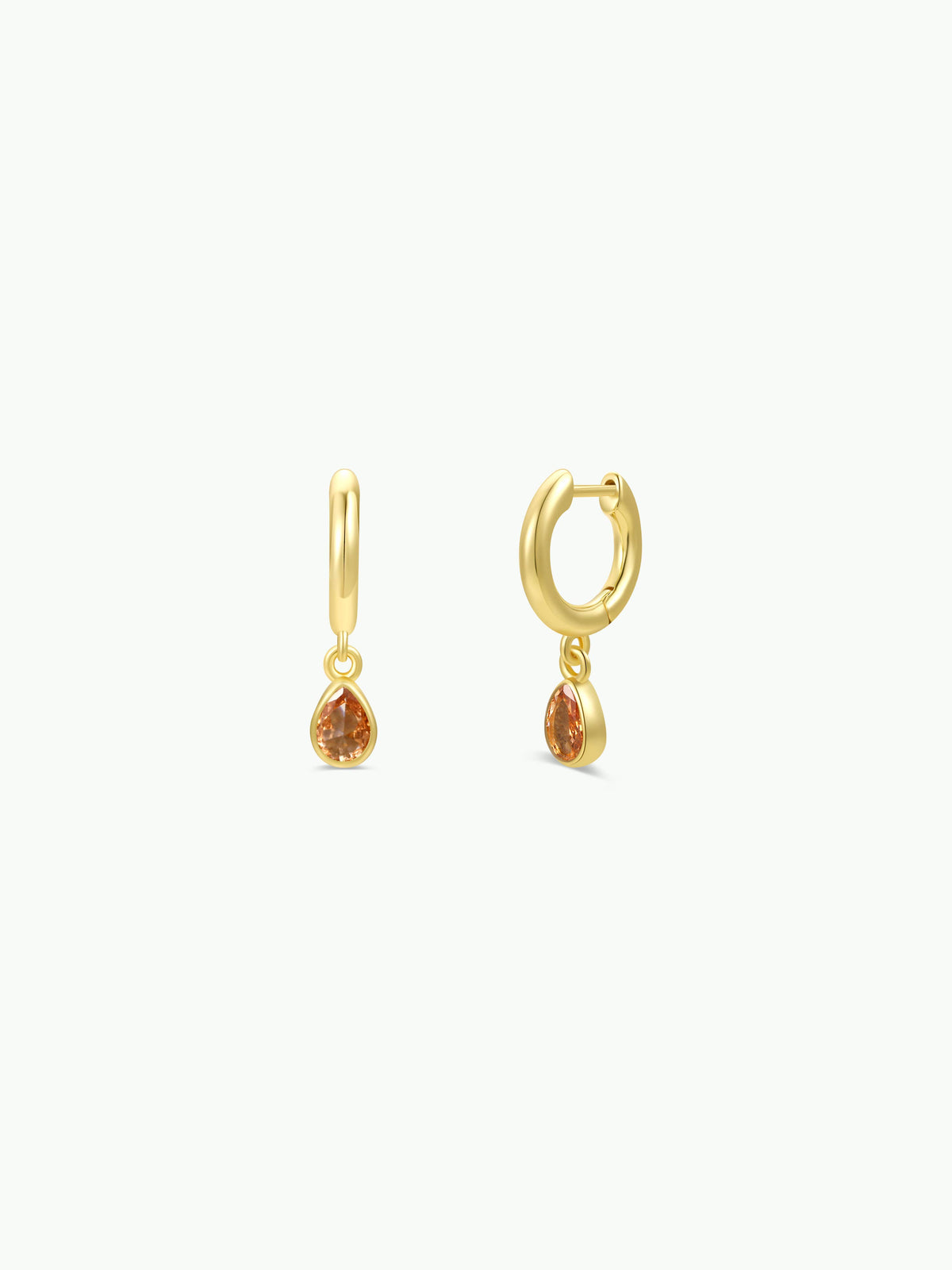 Teardrop Charm Hoop – Champagne CZ